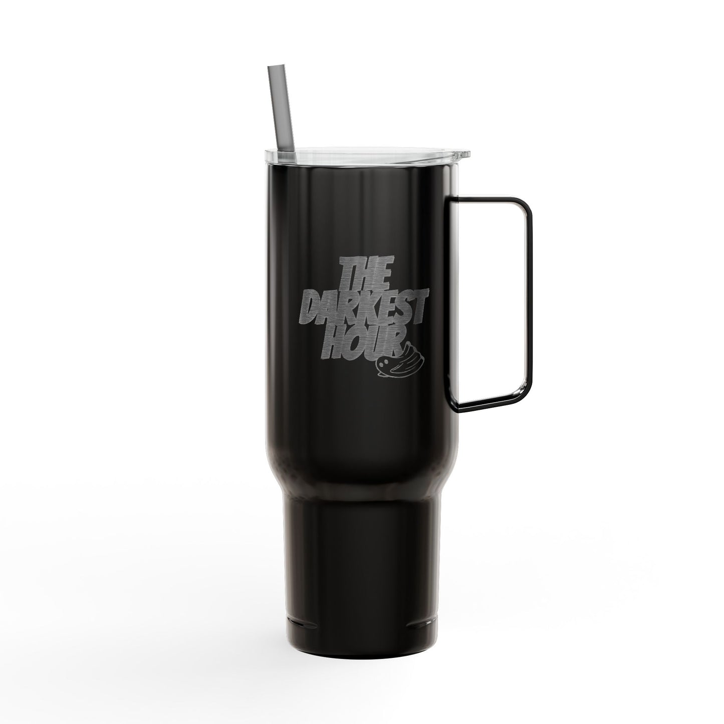 40oz Tumbler with Handle — “The Darkest Hour” Coffee Design