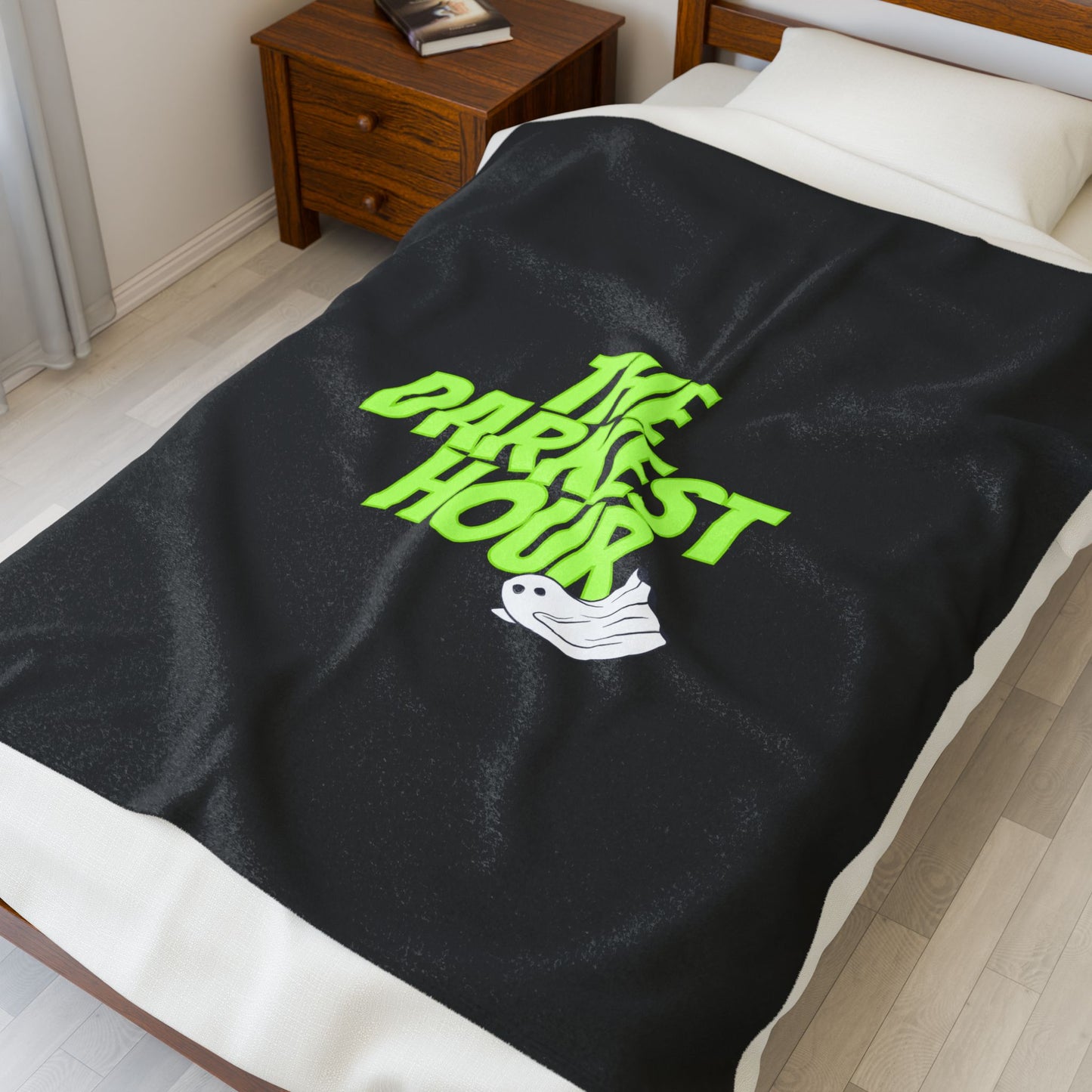 Velveteen Plush Blanket — TDH Logo Neon Ghost Cozy Throw