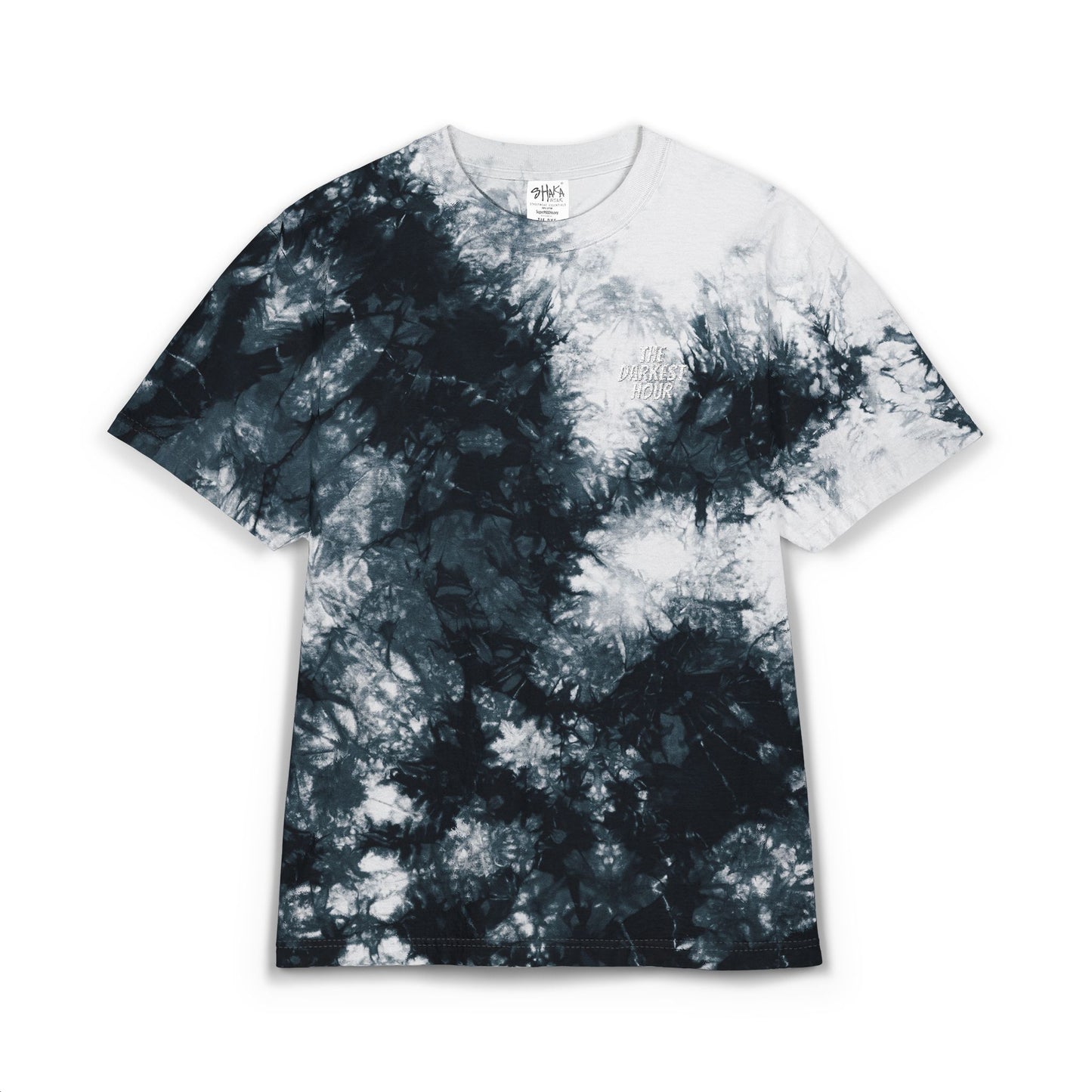 Oversized Tie-Dye T-Shirt with 'The Darkest Hour' Embroidery