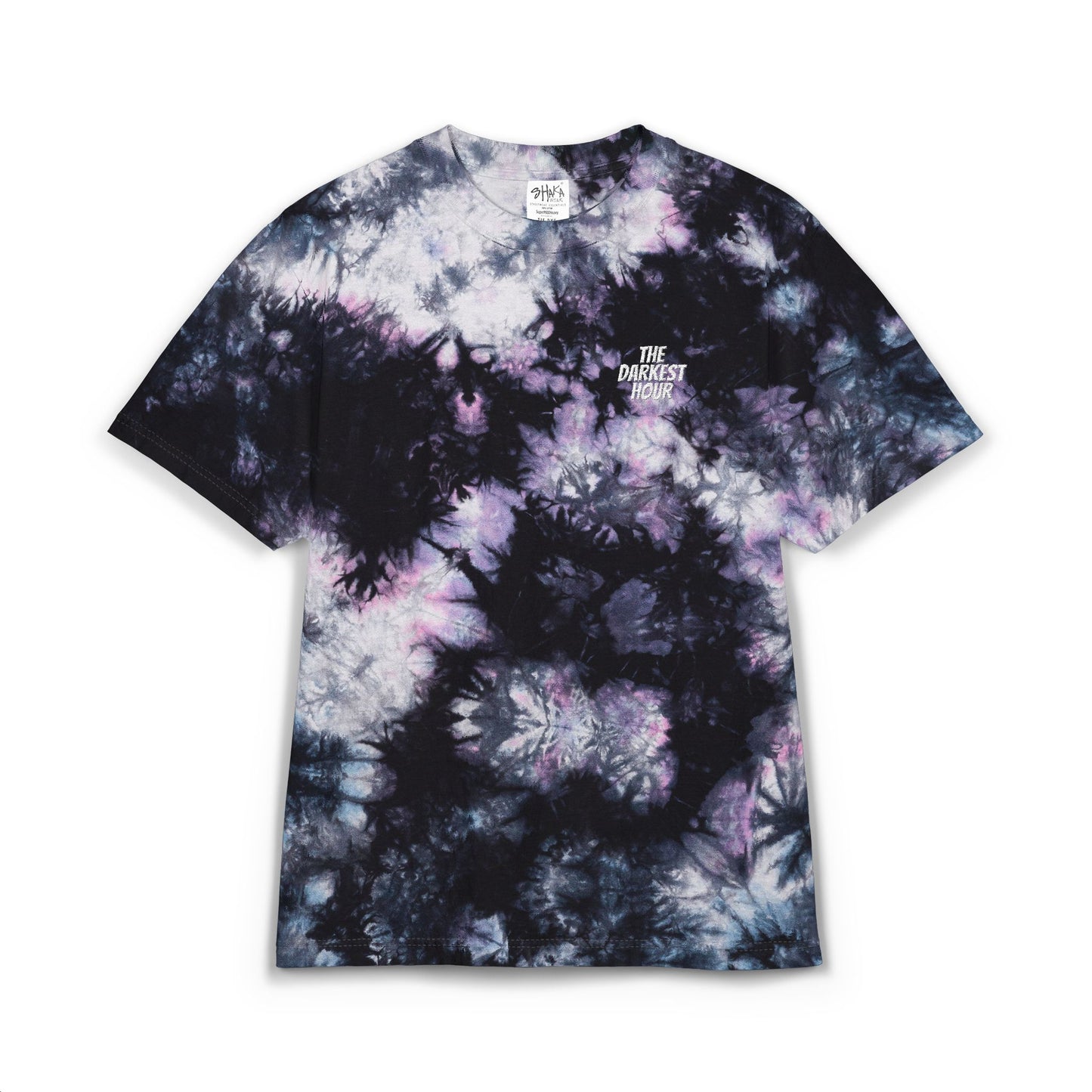 Oversized Tie-Dye T-Shirt with 'The Darkest Hour' Embroidery